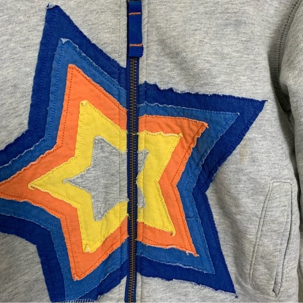 Mini Boden Star Hoodie Full Zip Sweatshirt Kids 3-4 years Colorful